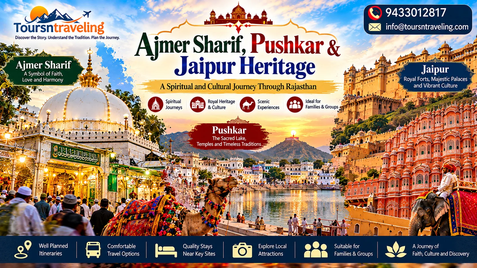 Ajmer Sharif, Pushkar & Jaipur Heritage pilgrimage tour