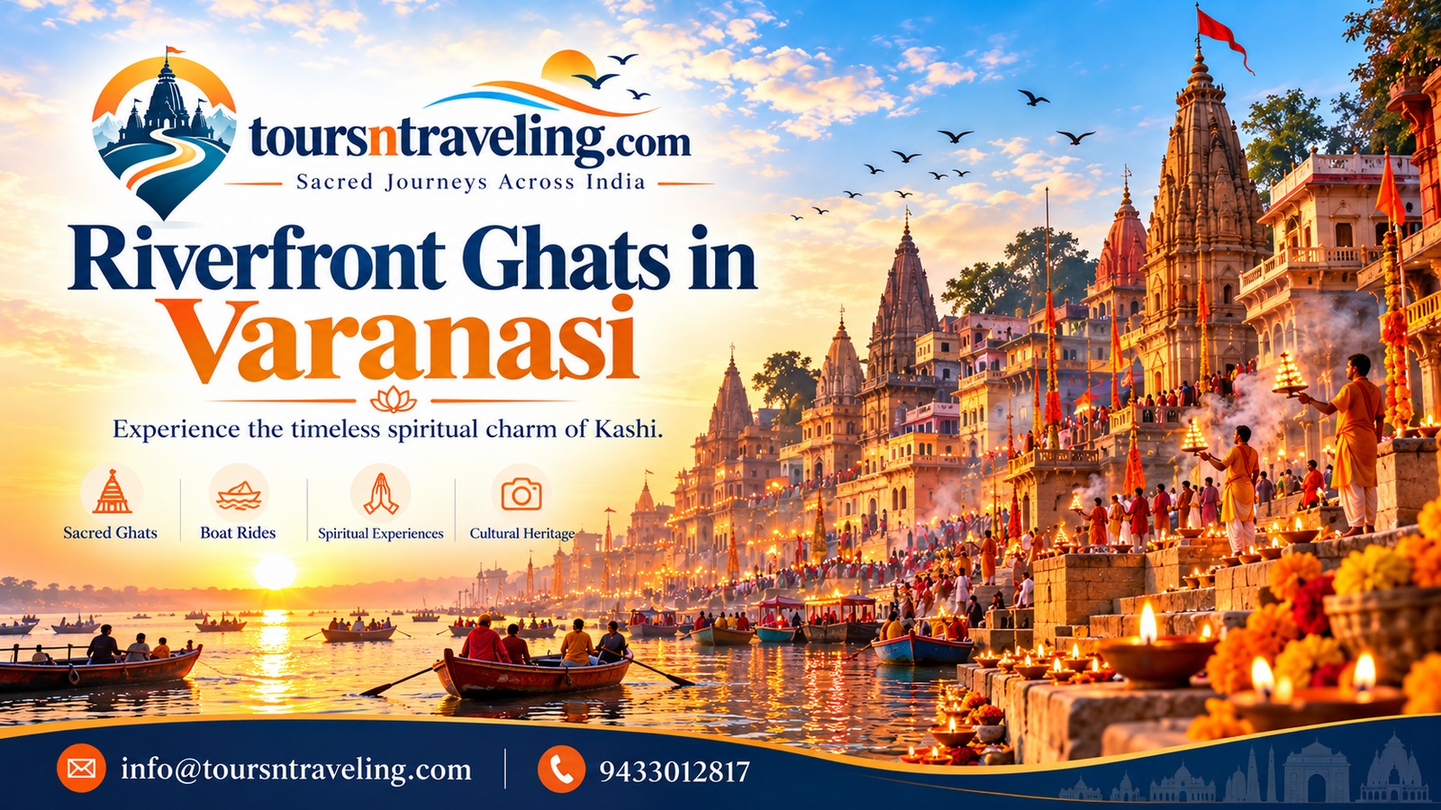 Riverfront ghats in Varanasi